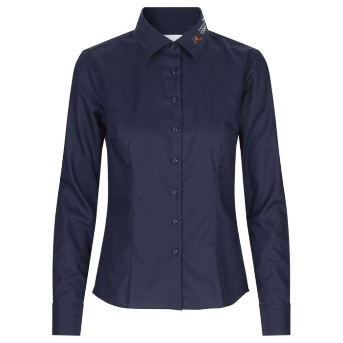 Fine Twill Bluse, langarm, navy