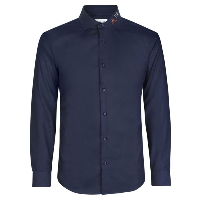 Fine Twill Hemd, langarm, navy