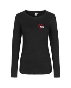 T-Shirt Interlock langarm Damen | AWO | schwarz
