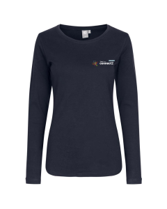 T-Shirt Interlock langarm Damen | navy