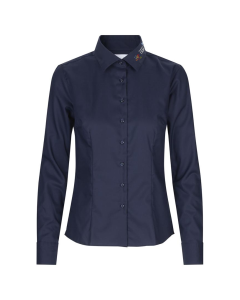 Fine Twill Bluse, langarm, navy