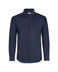 Fine Twill Hemd, langarm, navy
